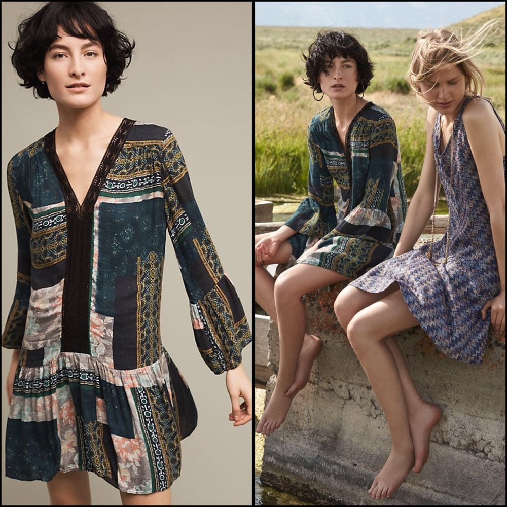Patchwork Peasant Dress Anthropologie